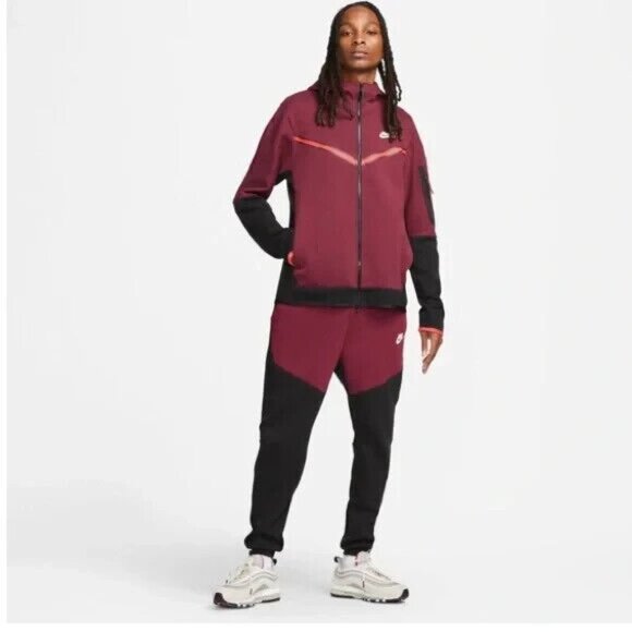 Nike Men's Sportswear Tech Fleece Set (Pants & Hoodie) XXL DarkBeetroot CU4489 - Picture 13 of 13